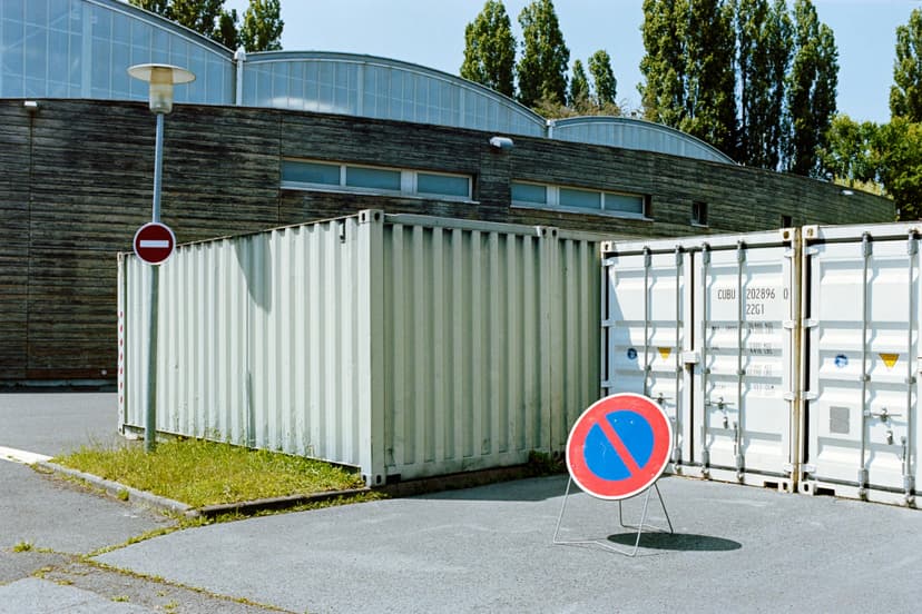 Forklift in warehouse